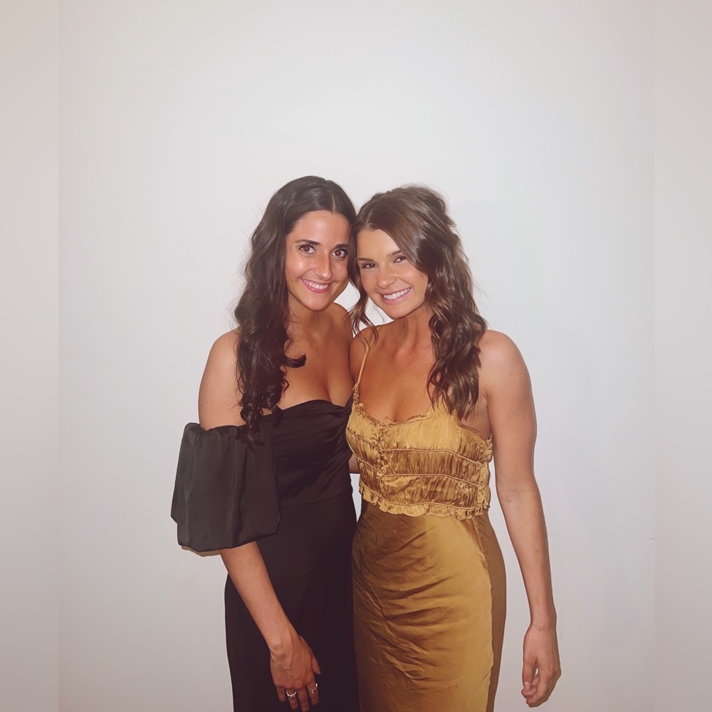 Only worn once ASTR the label gold satin dress
